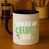 Powered By Celery Juice Coffee Mug thumb 4