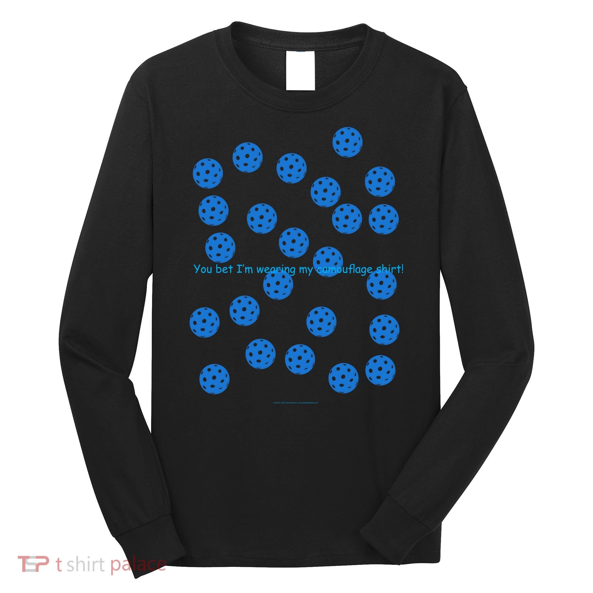 Pickleball Blue Camouflage Shirt Long Sleeve Shirt