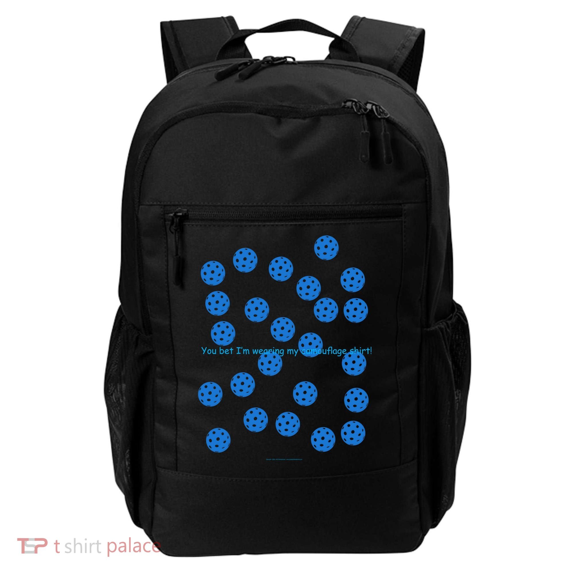 Pickleball Blue Camouflage Shirt Backpack