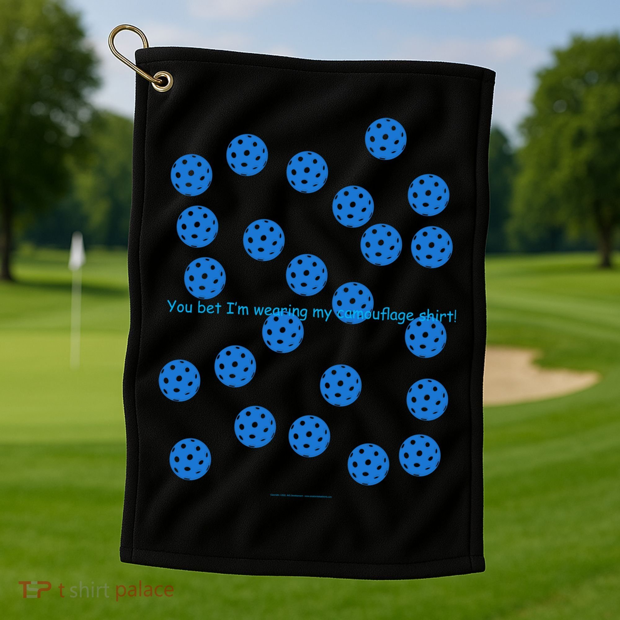 Pickleball Blue Camouflage Shirt Golf Towel