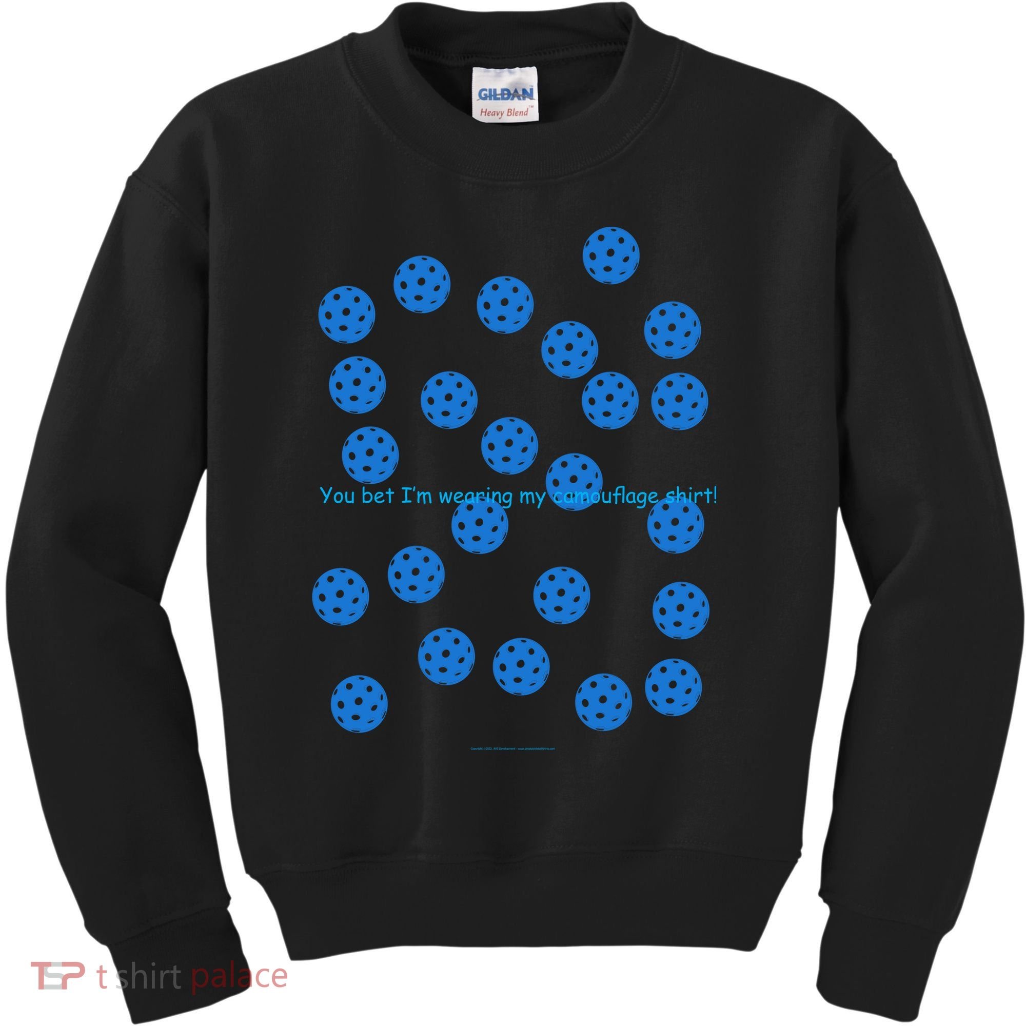 Pickleball Blue Camouflage Shirt Kids Sweatshirt