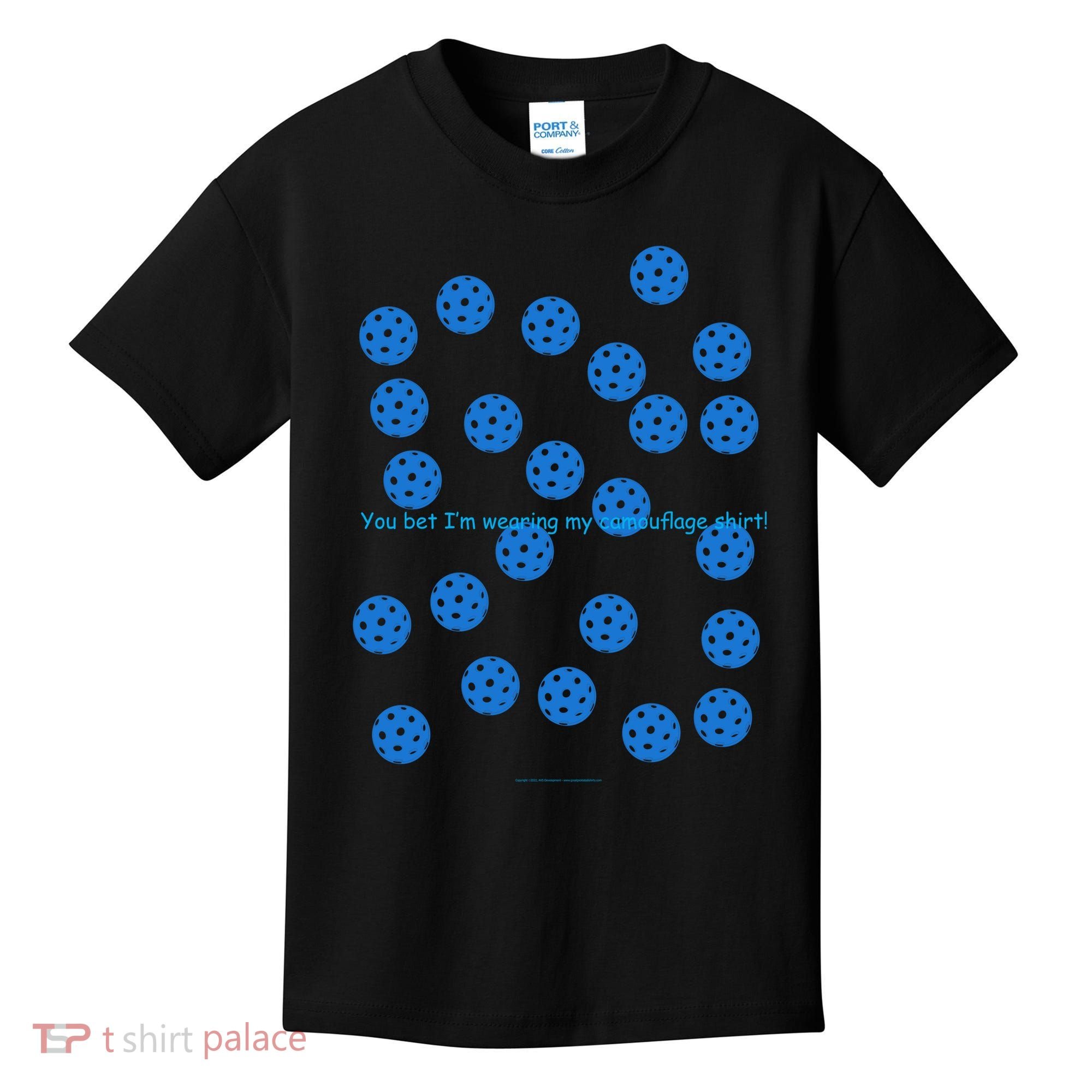 Pickleball Blue Camouflage Shirt Kids T-Shirt