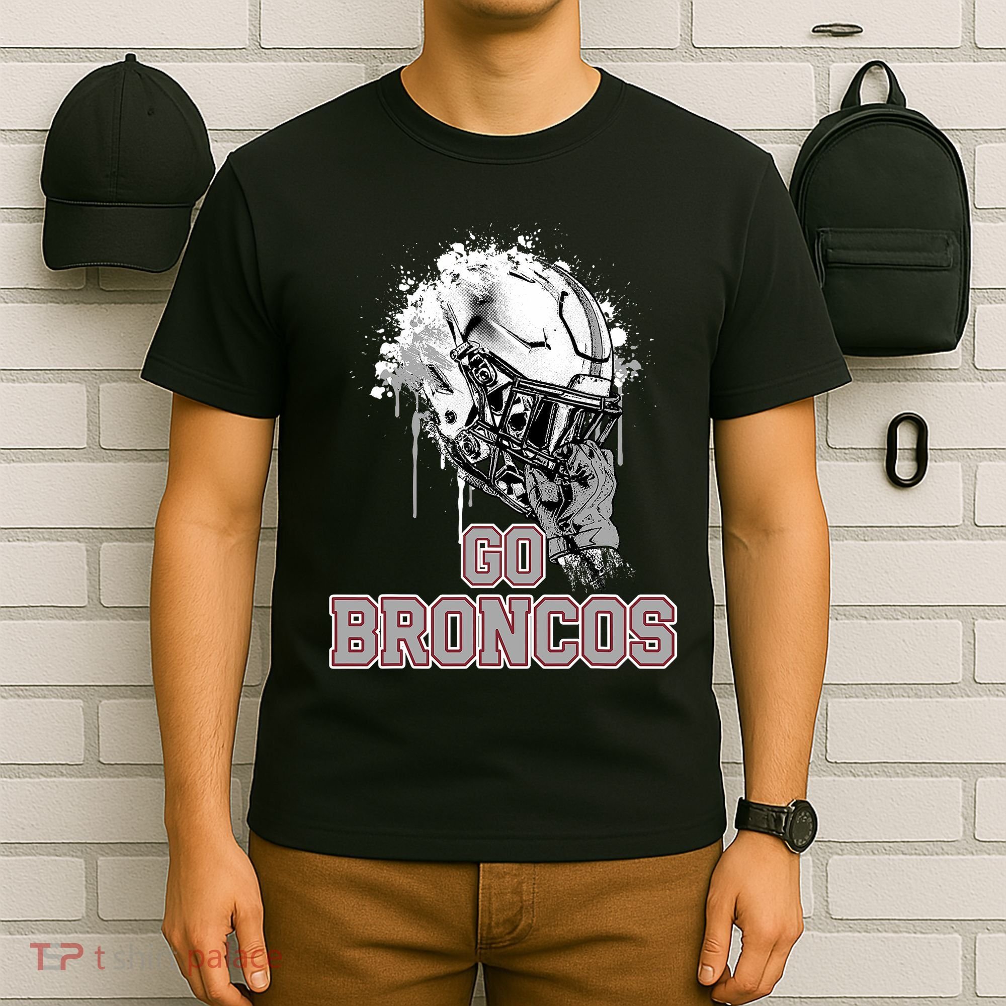 Palm Beach Central Broncos Rising Helmet Go T-Shirt
