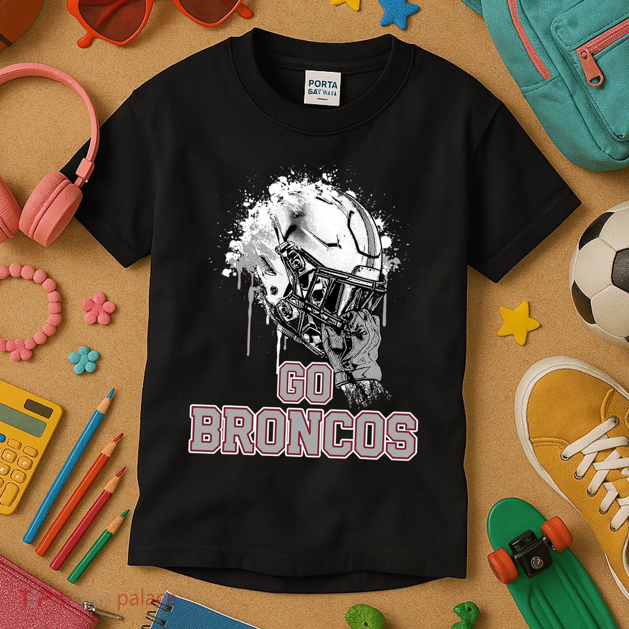 Palm Beach Central Broncos Rising Helmet Go Kids T-Shirt