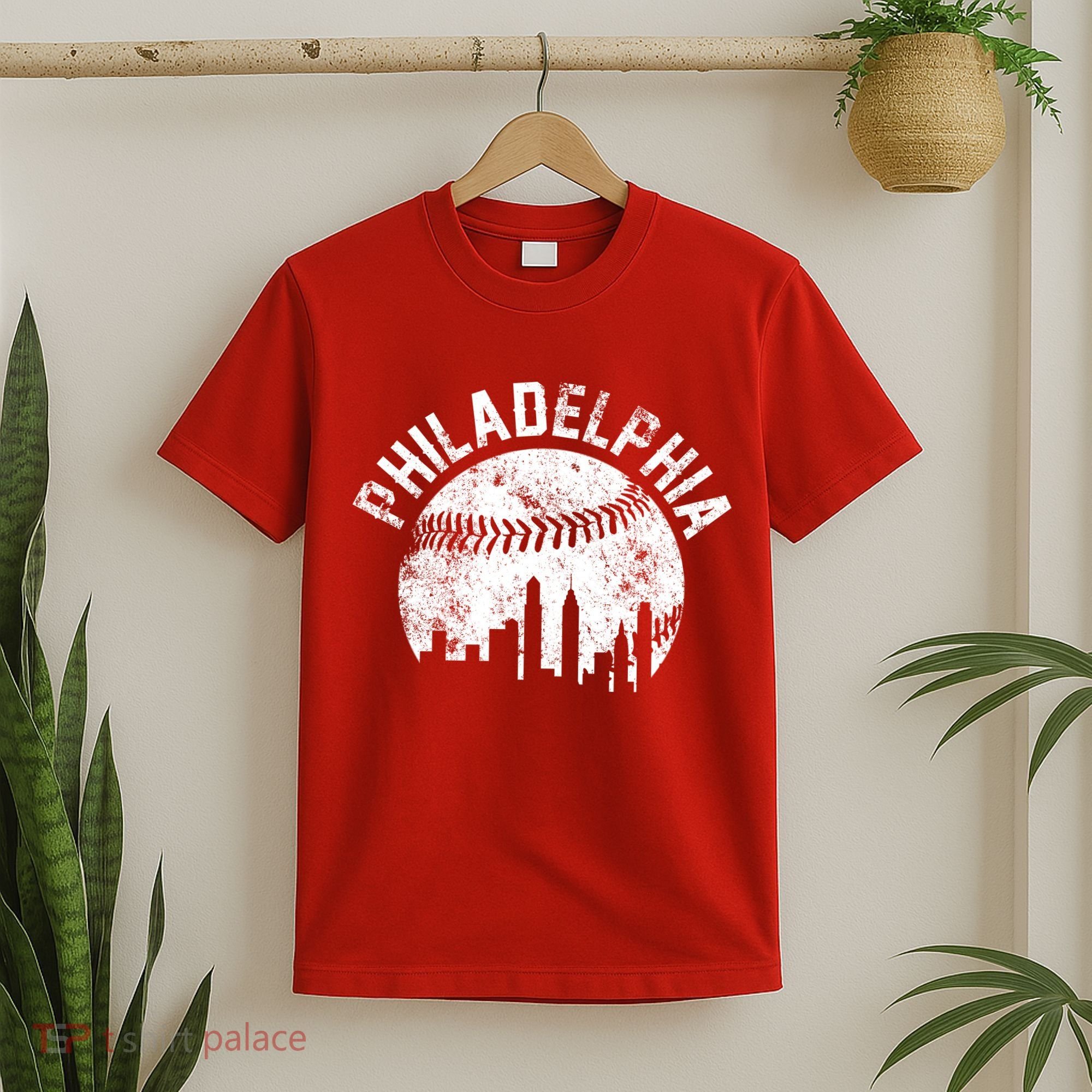 Philadelphia Baseball City Skyline Vintage T-Shirt