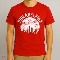 Philadelphia Baseball City Skyline Vintage T-Shirt thumb 3