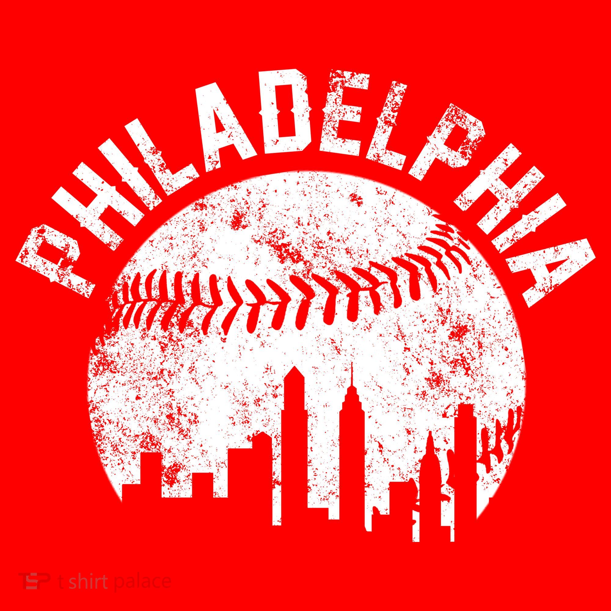 Philadelphia Baseball City Skyline Vintage T-Shirt