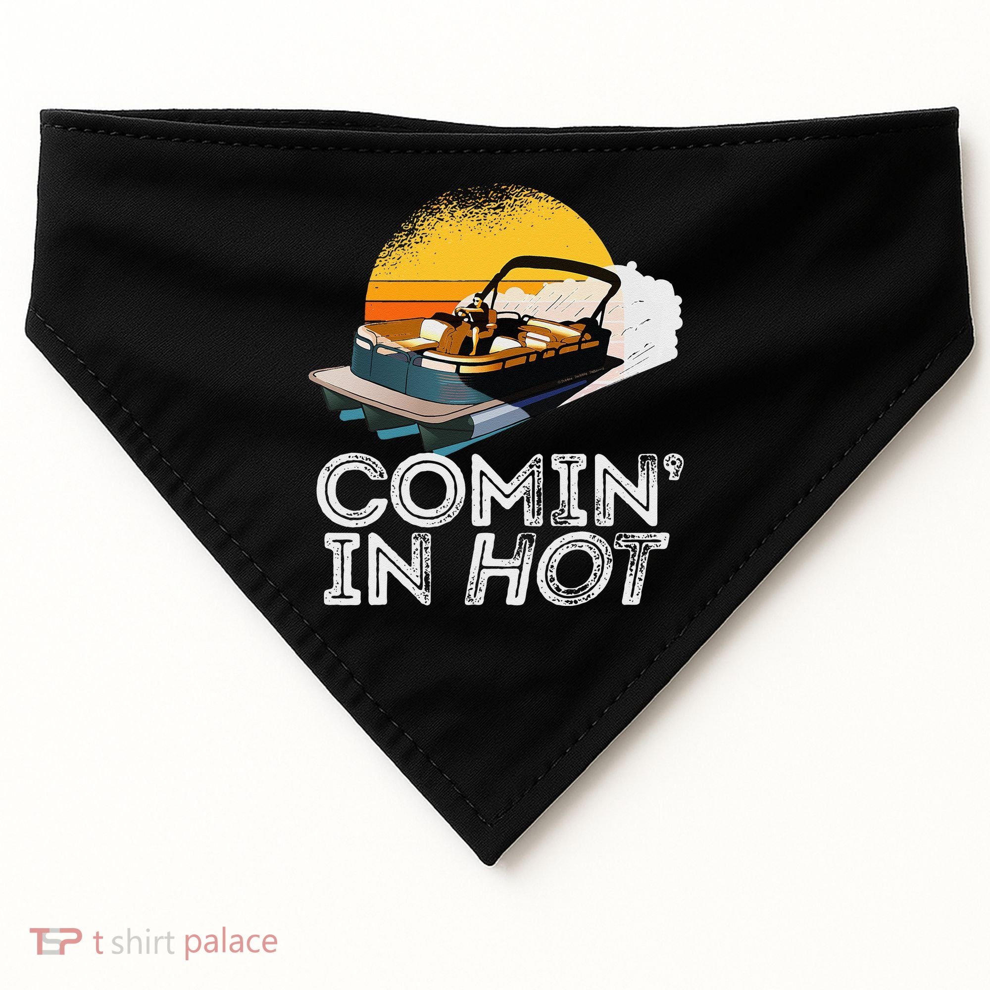 Pontoon Boat Comin In Hot Funny Boating Lake For Dad USA-Made Doggie Bandana