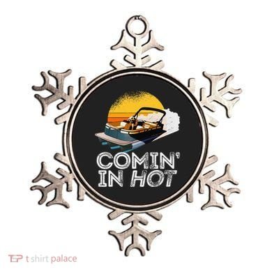 Pontoon Boat Comin In Hot Funny Boating Lake For Dad Ornament