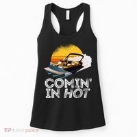 Pontoon Boat Comin In Hot Funny Boating Lake For Dad Women's Tank Top thumb 0