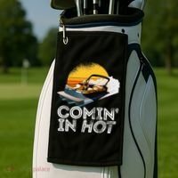 Pontoon Boat Comin In Hot Funny Boating Lake For Dad Golf Towel thumb 2