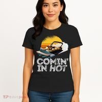 Pontoon Boat Comin In Hot Funny Boating Lake For Dad Women's T-Shirt thumb 4