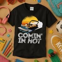 Pontoon Boat Comin In Hot Funny Boating Lake For Dad Kids T-Shirt thumb 3
