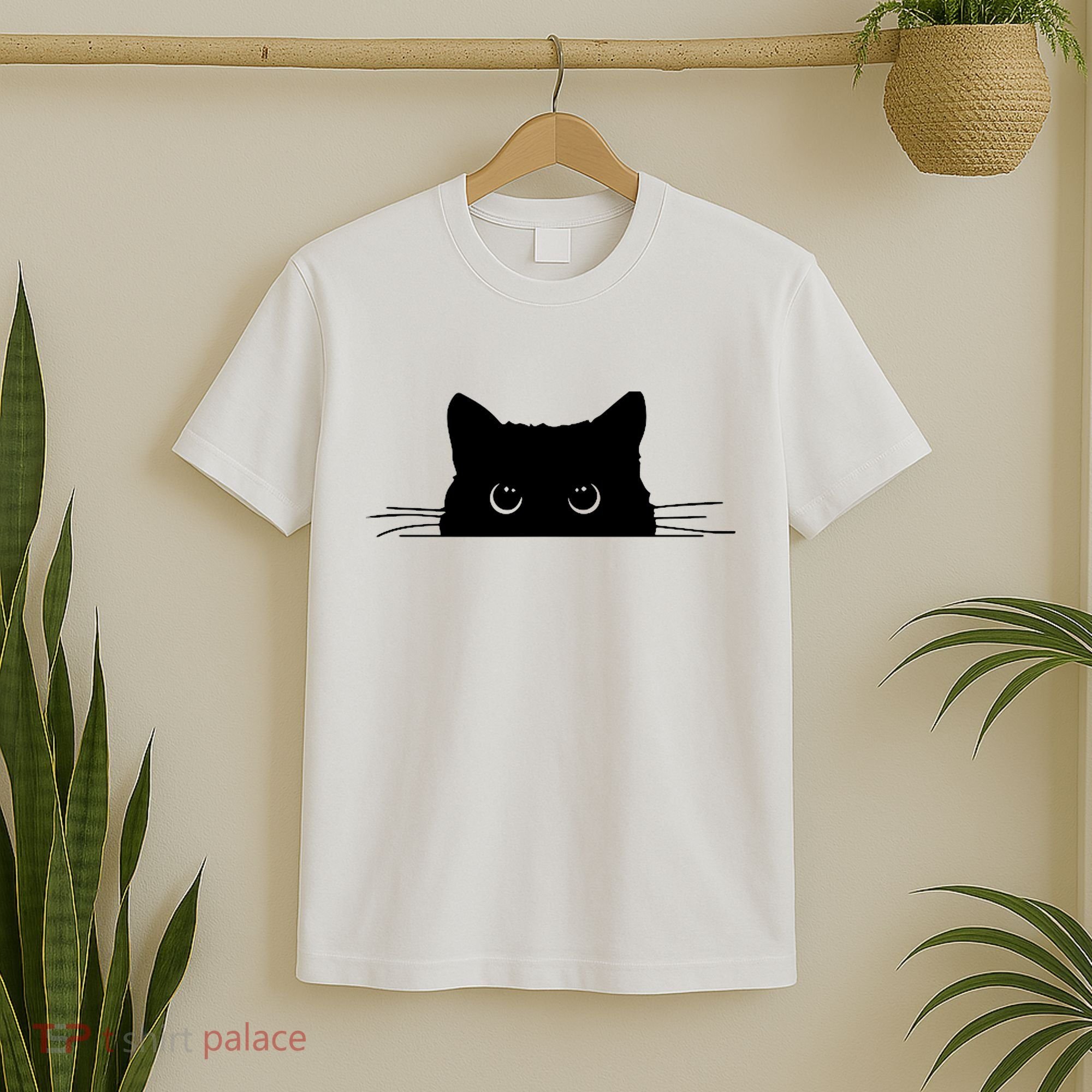 Pocket Black Cat Lover Adult Gift T-Shirt