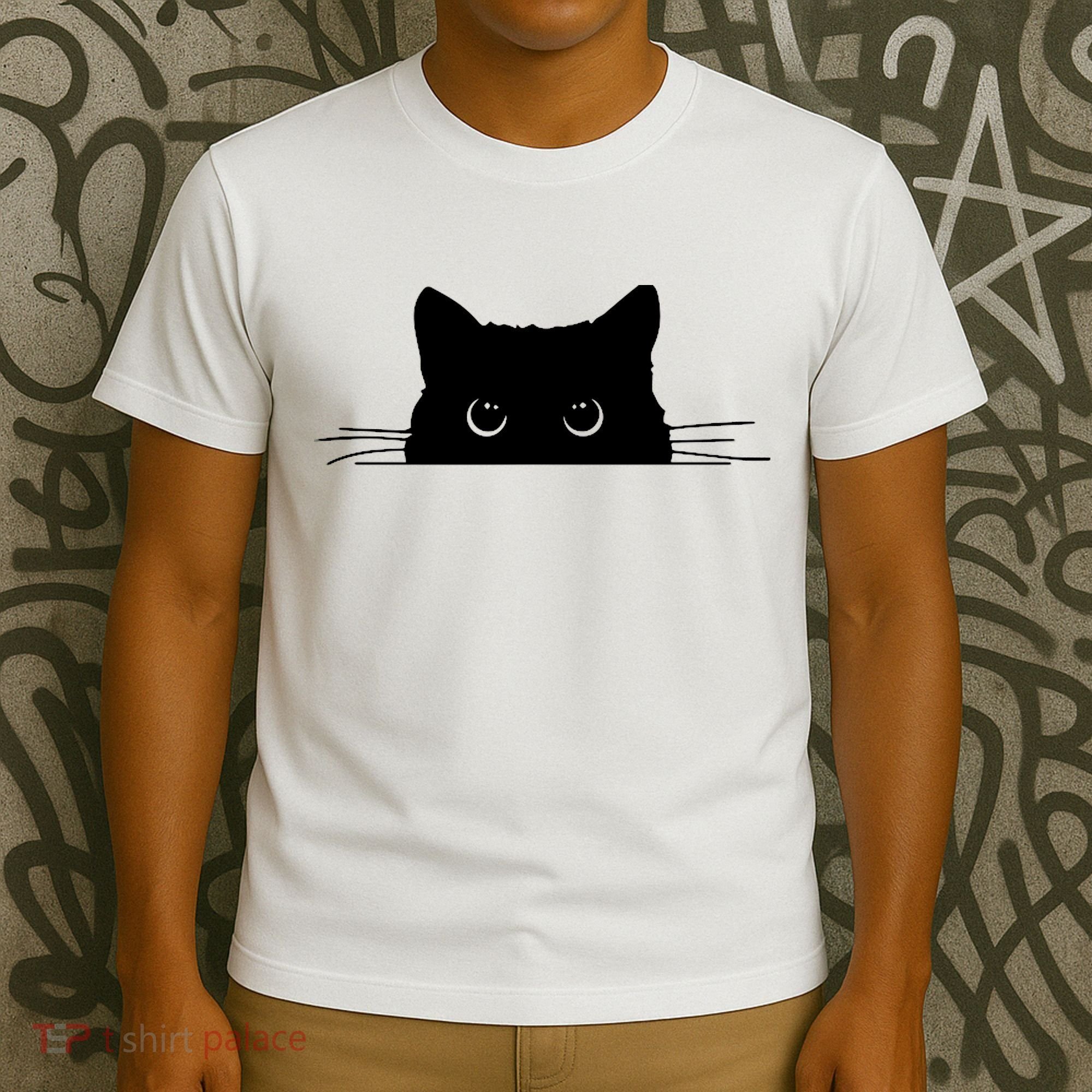 Pocket Black Cat Lover Adult Gift T-Shirt
