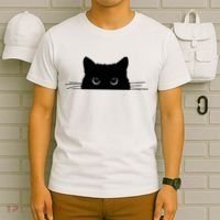 Pocket Black Cat Lover Adult Gift T-Shirt thumb 6