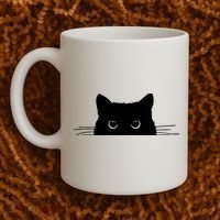 Pocket Black Cat Lover Adult Gift Coffee Mug thumb 2