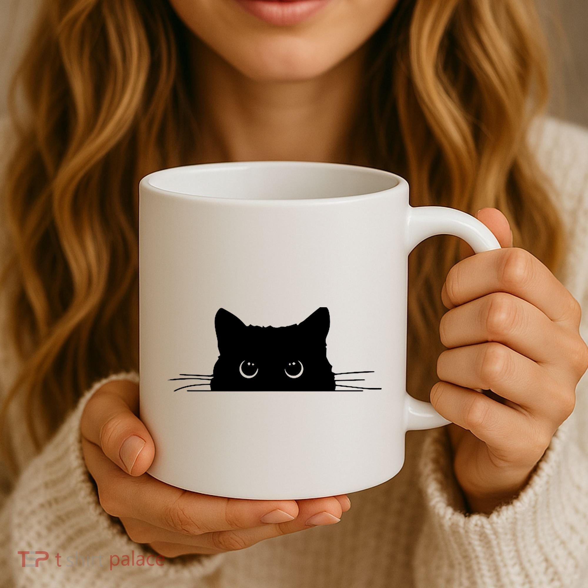 Pocket Black Cat Lover Adult Gift Coffee Mug
