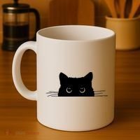 Pocket Black Cat Lover Adult Gift Coffee Mug thumb 4