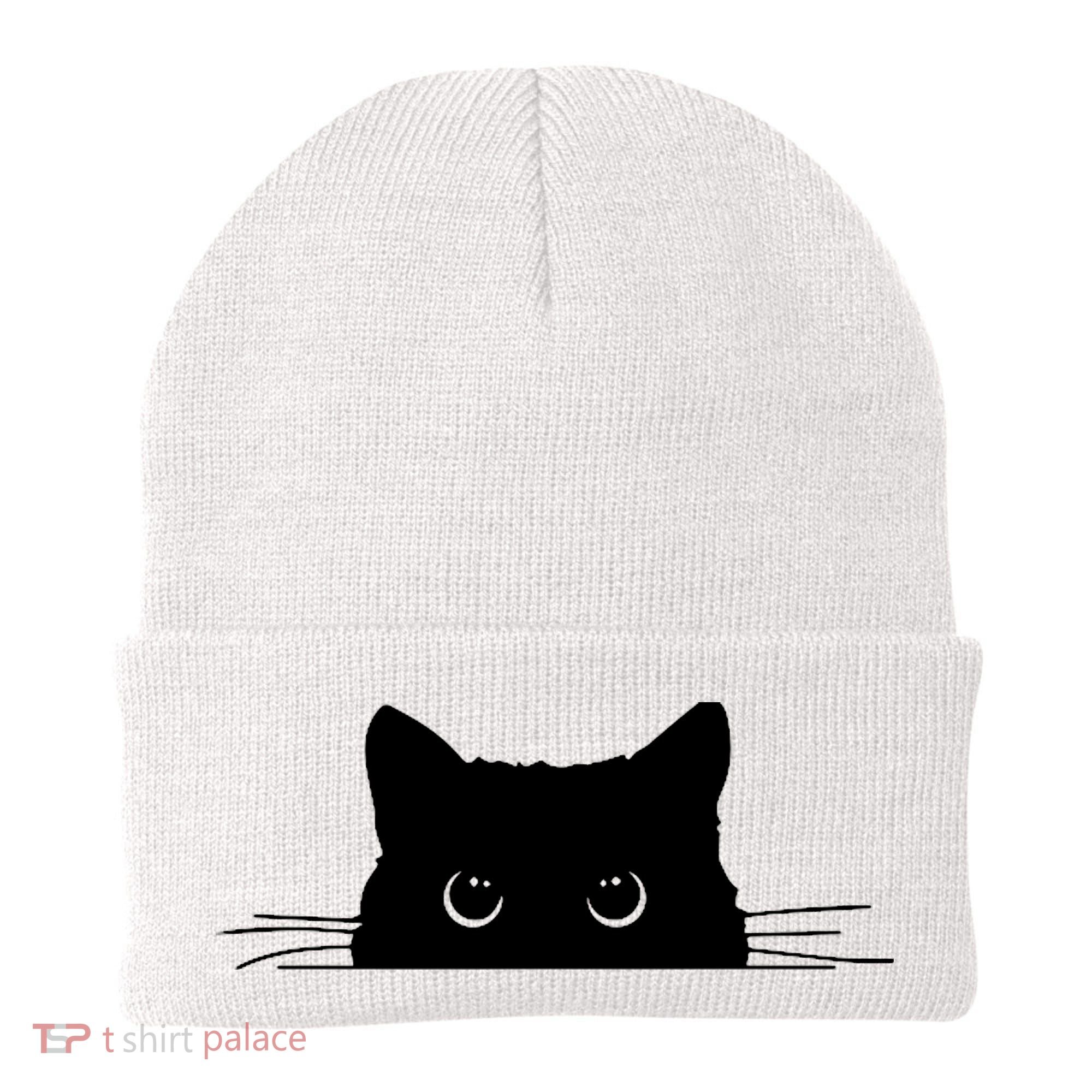 Pocket Black Cat Lover Adult Gift Beanie