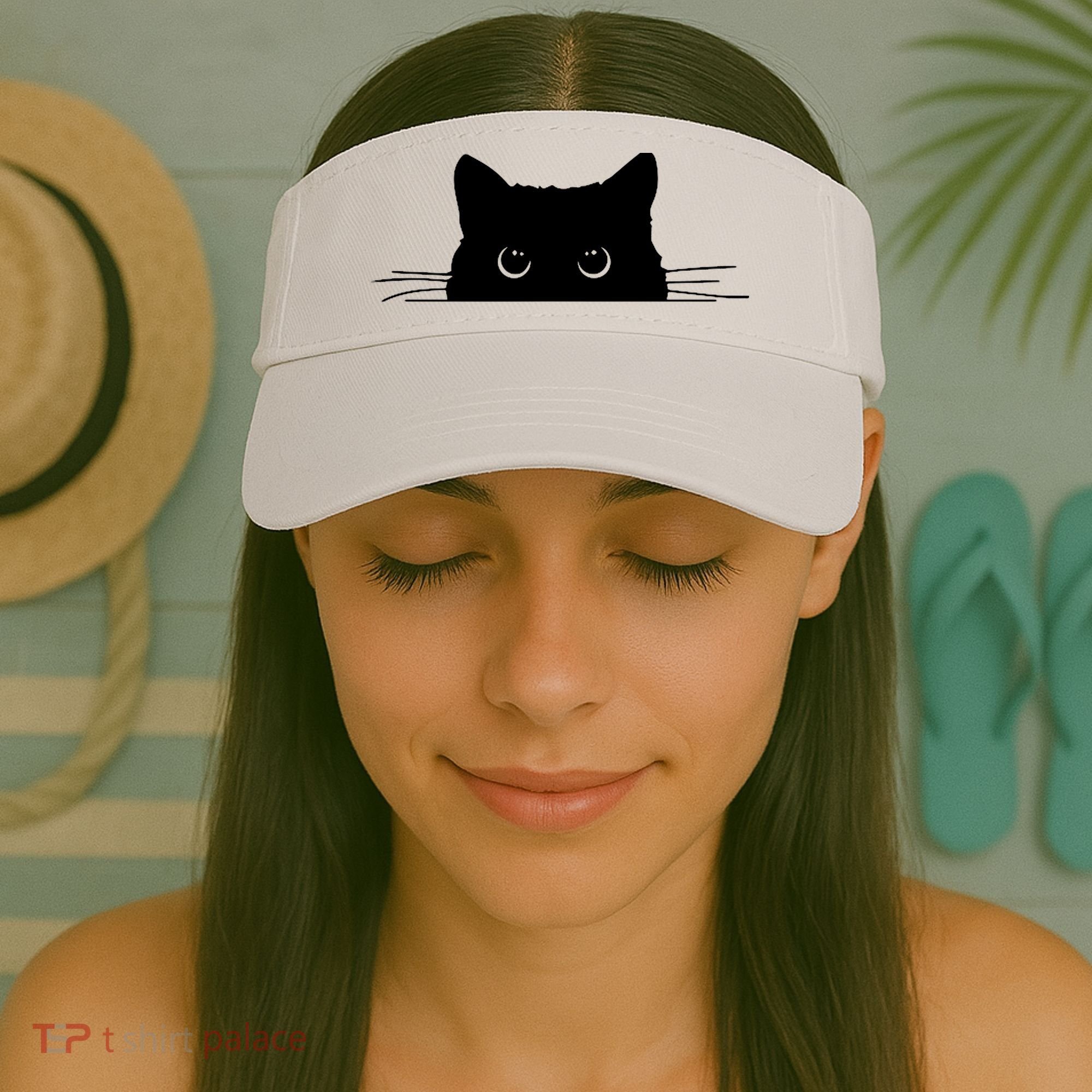 Pocket Black Cat Lover Adult Gift Visor