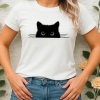 Pocket Black Cat Lover Adult Gift Women's T-Shirt thumb 2