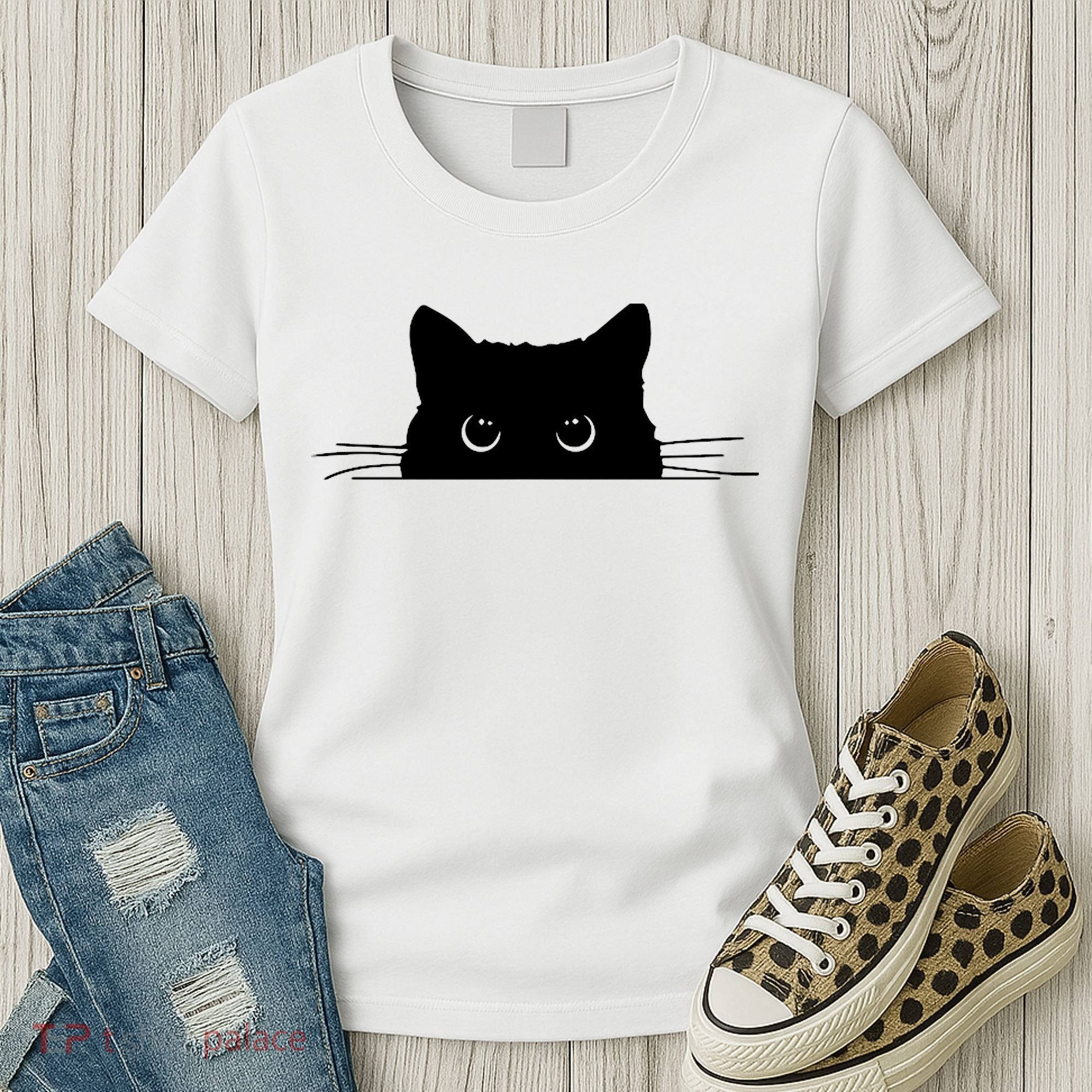 Pocket Black Cat Lover Adult Gift Women's T-Shirt
