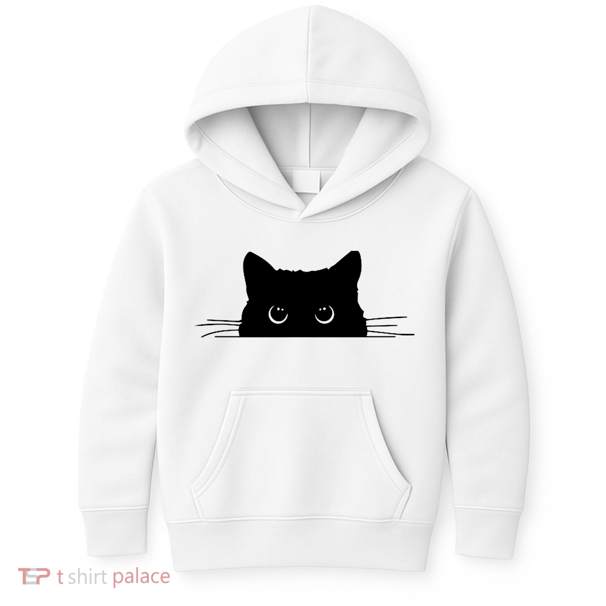 Pocket Black Cat Lover Adult Gift Kids Hoodie