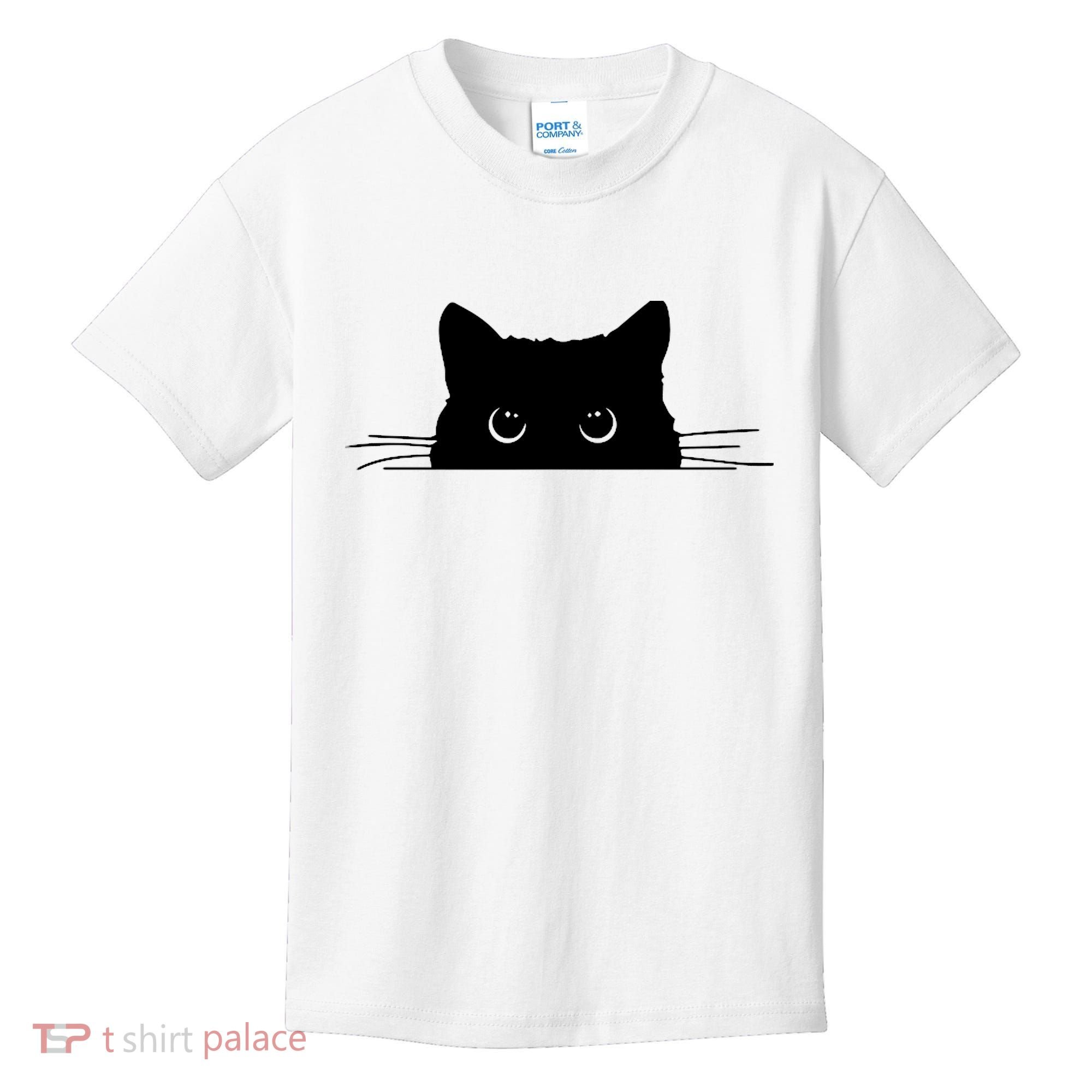 Pocket Black Cat Lover Adult Gift Kids T-Shirt