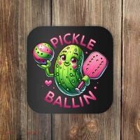 Pickle Ballin Cute Pickleball Women Pickleball Lovers Coaster thumb 0