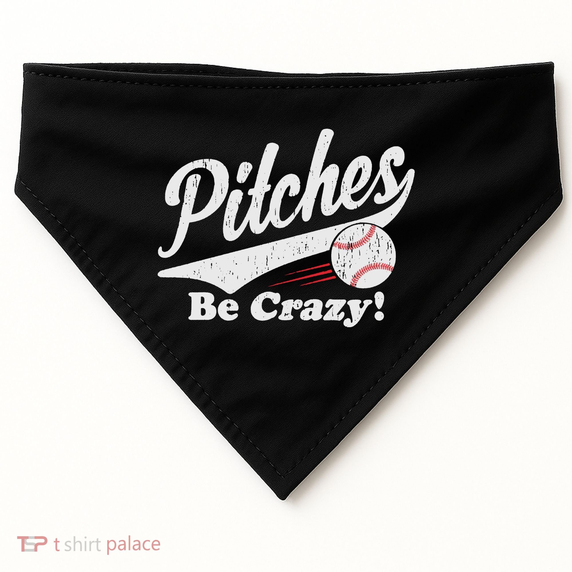 PITCHES BE CRAZY FUNNY BASEBALL MEME USA-Made Doggie Bandana