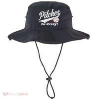 PITCHES BE CRAZY FUNNY BASEBALL MEME Bucket Hat thumb 0