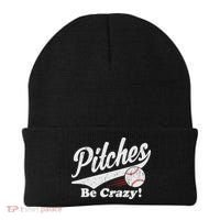 PITCHES BE CRAZY FUNNY BASEBALL MEME Beanie thumb 0