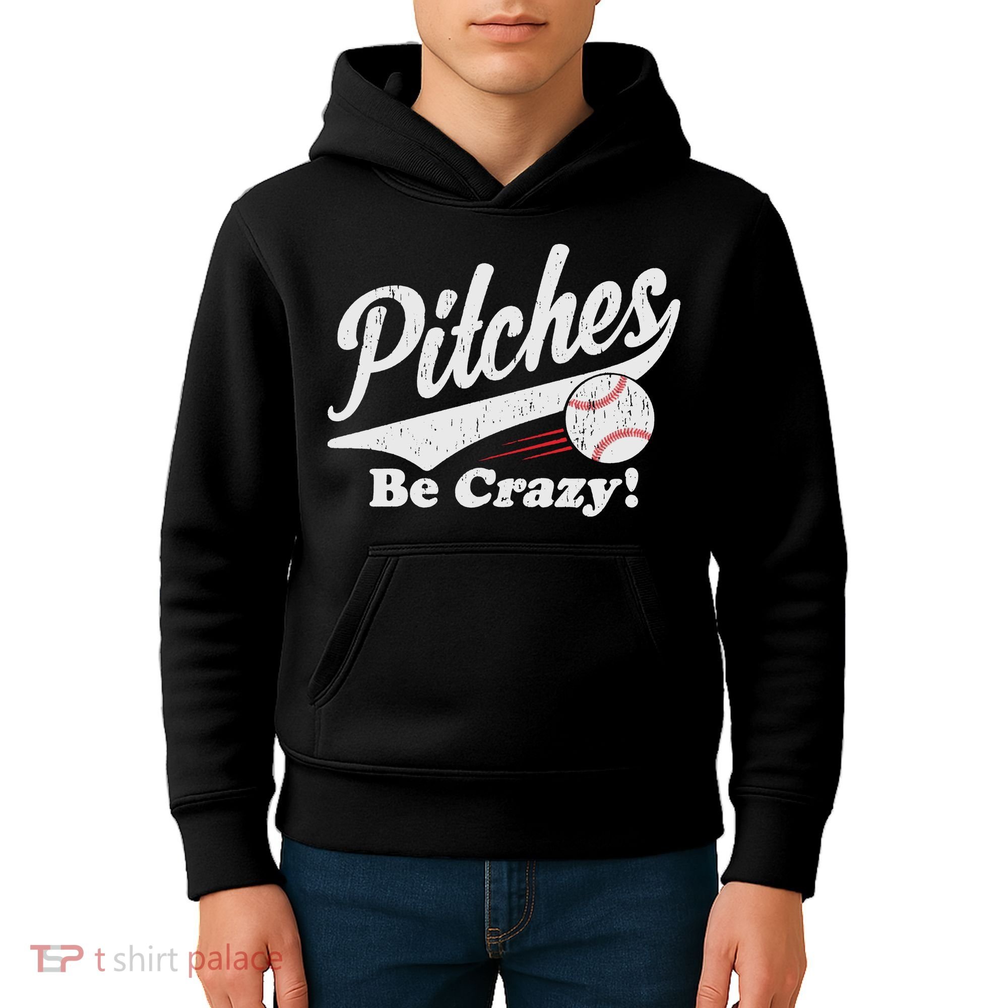 PITCHES BE CRAZY FUNNY BASEBALL MEME Kids Hoodie