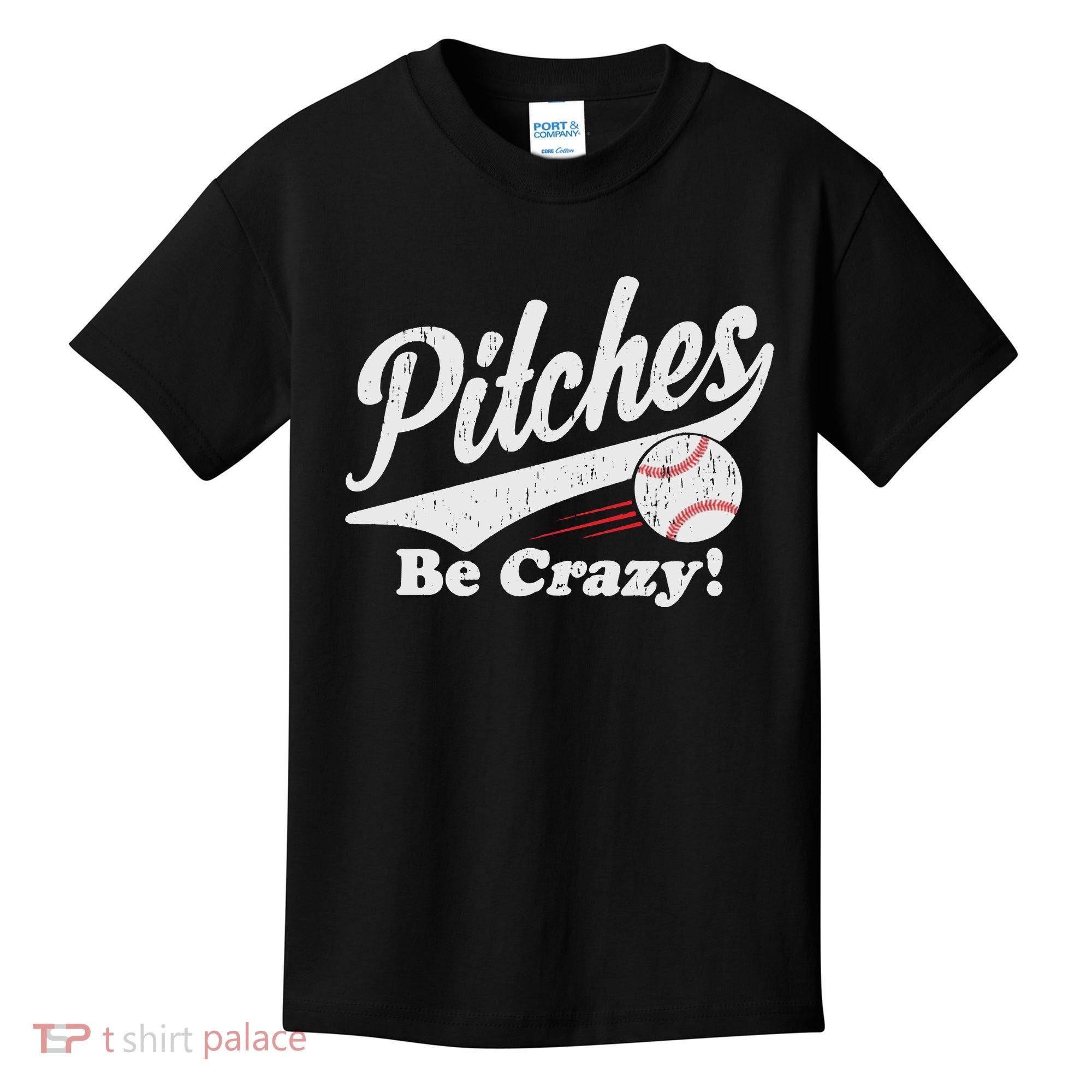 PITCHES BE CRAZY FUNNY BASEBALL MEME Kids T-Shirt