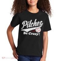 PITCHES BE CRAZY FUNNY BASEBALL MEME Kids T-Shirt thumb 2