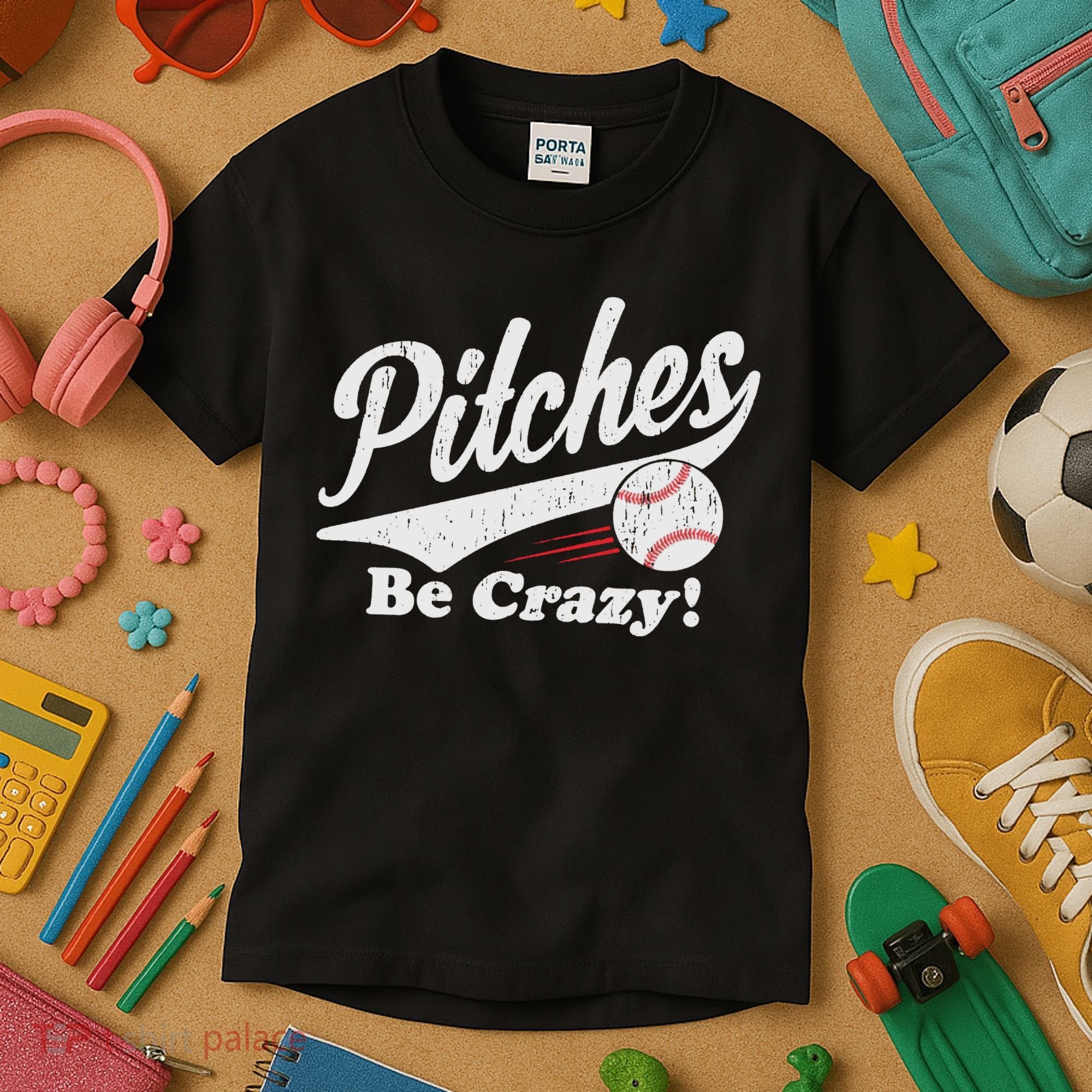 PITCHES BE CRAZY FUNNY BASEBALL MEME Kids T-Shirt