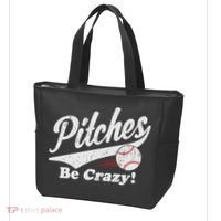 PITCHES BE CRAZY FUNNY BASEBALL MEME Tote Bag thumb 3