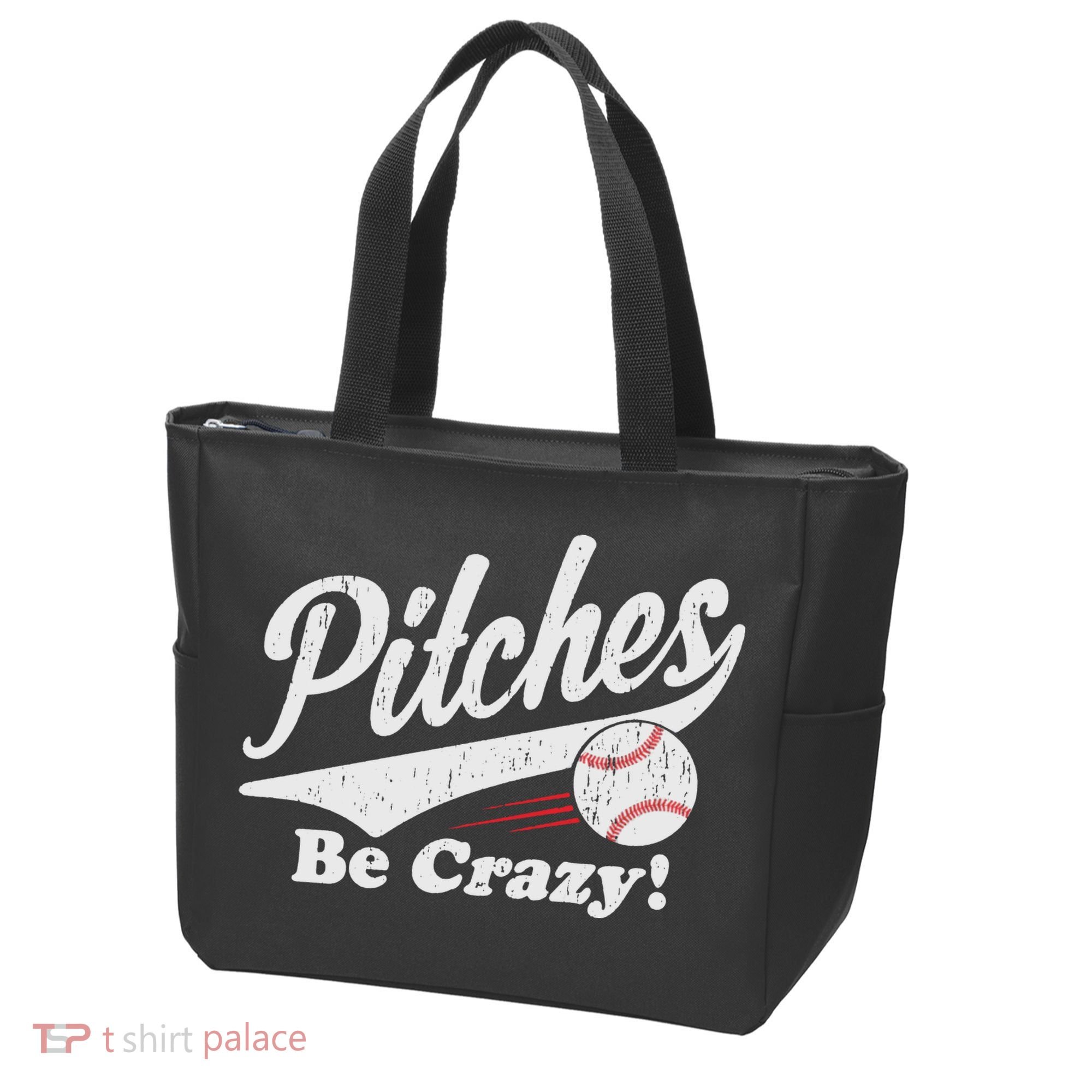 PITCHES BE CRAZY FUNNY BASEBALL MEME Tote Bag