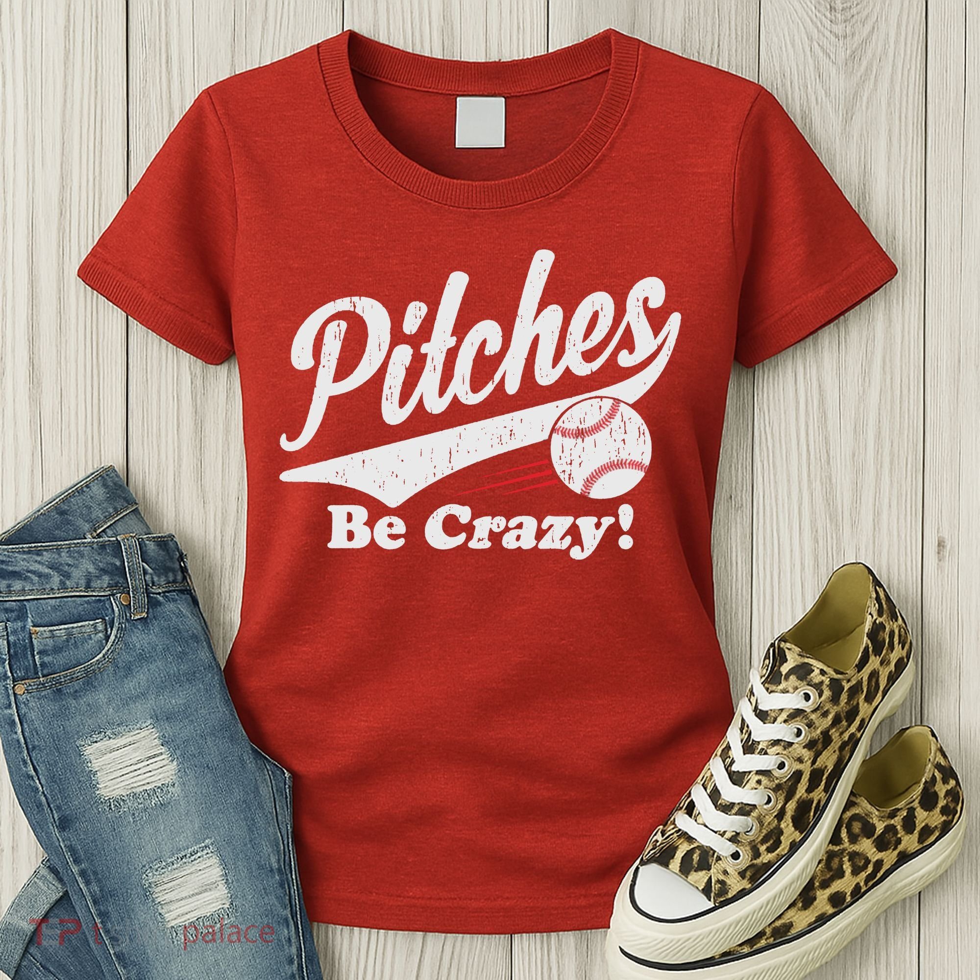 PITCHES BE CRAZY FUNNY BASEBALL MEME Women's T-Shirt