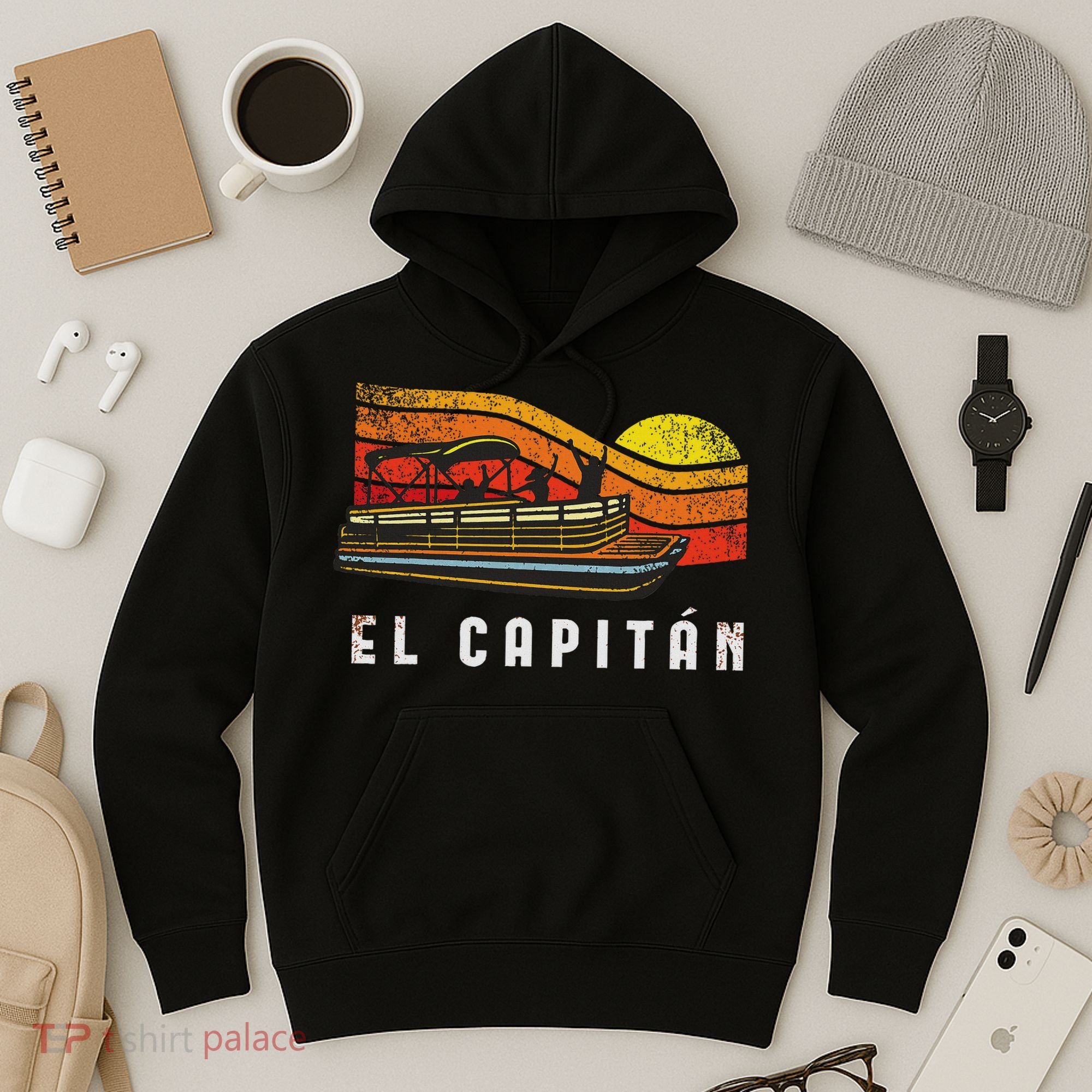 Pontoon Boat Captain El Capitan Hoodie