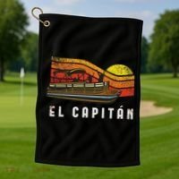 Pontoon Boat Captain El Capitan Golf Towel thumb 1