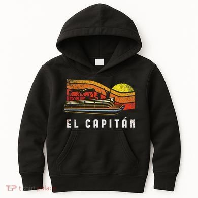 Pontoon Boat Captain El Capitan Kids Hoodie