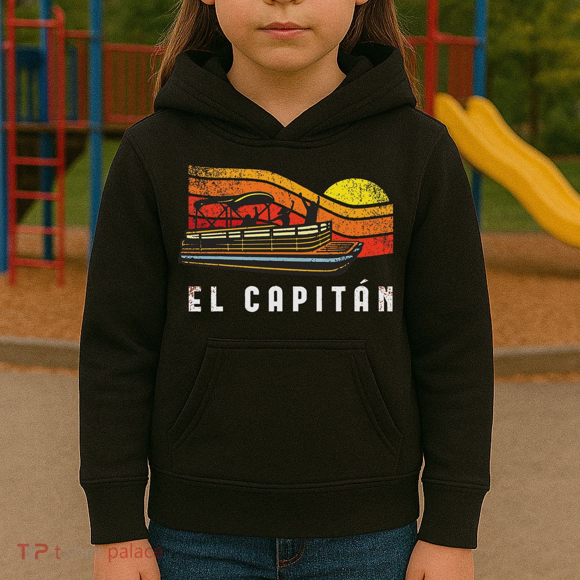 Pontoon Boat Captain El Capitan Kids Hoodie