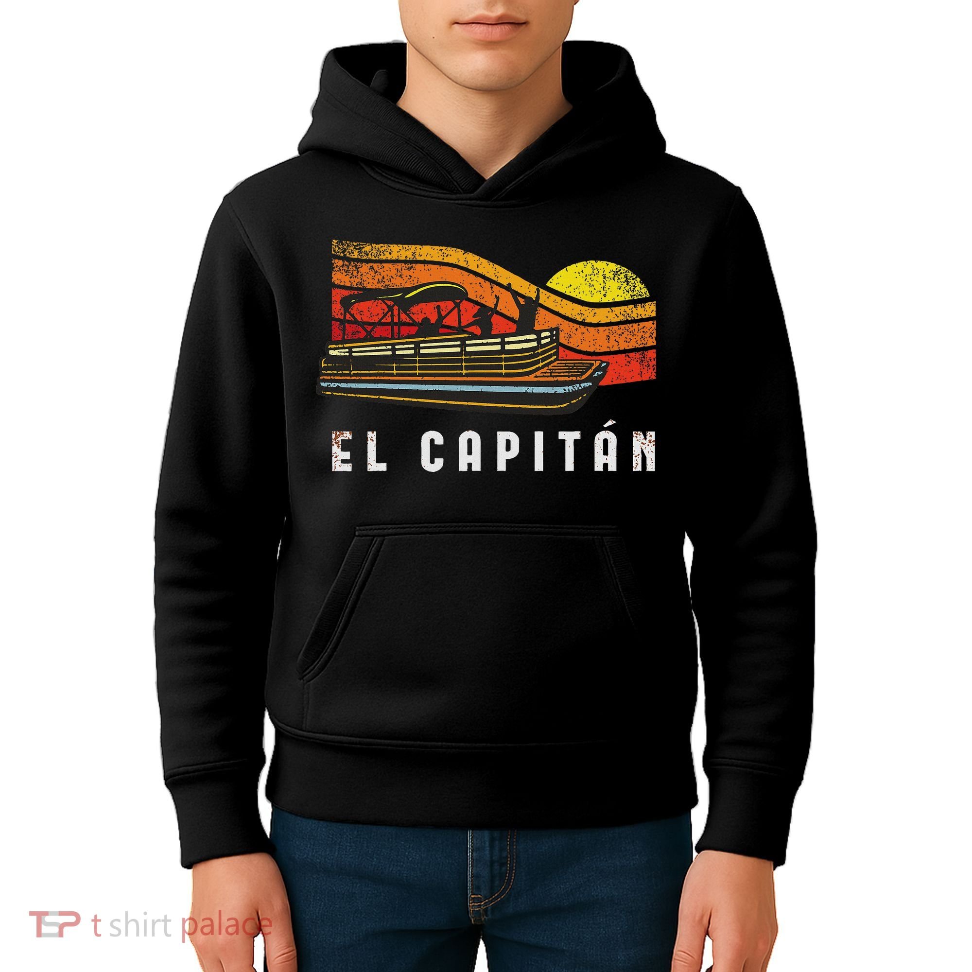 Pontoon Boat Captain El Capitan Kids Hoodie