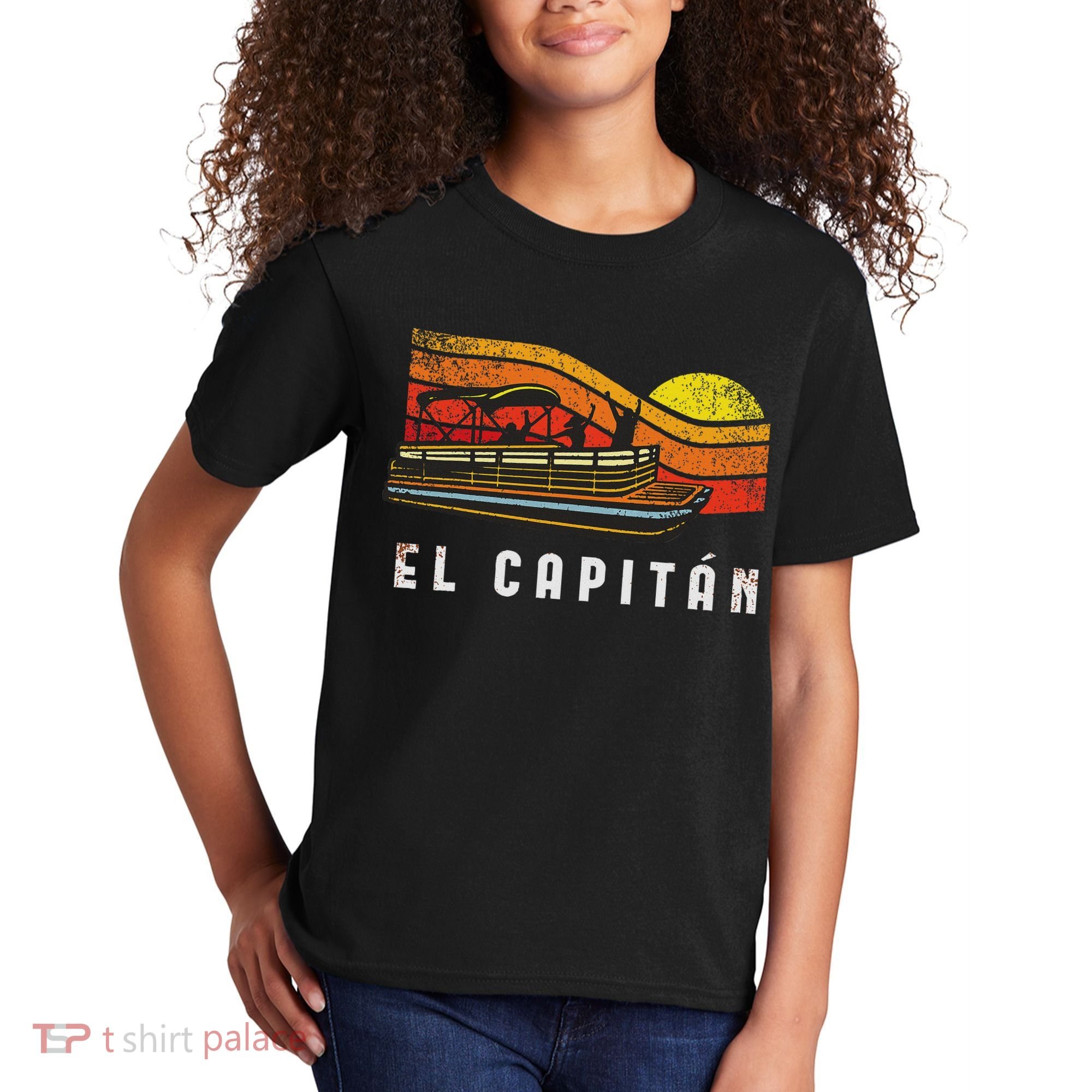 Pontoon Boat Captain El Capitan Kids T-Shirt
