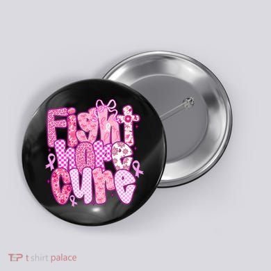 Preppy Breast Cancer Survivor Fight Hope Cure Button