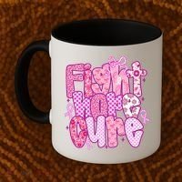 Preppy Breast Cancer Survivor Fight Hope Cure Coffee Mug thumb 2