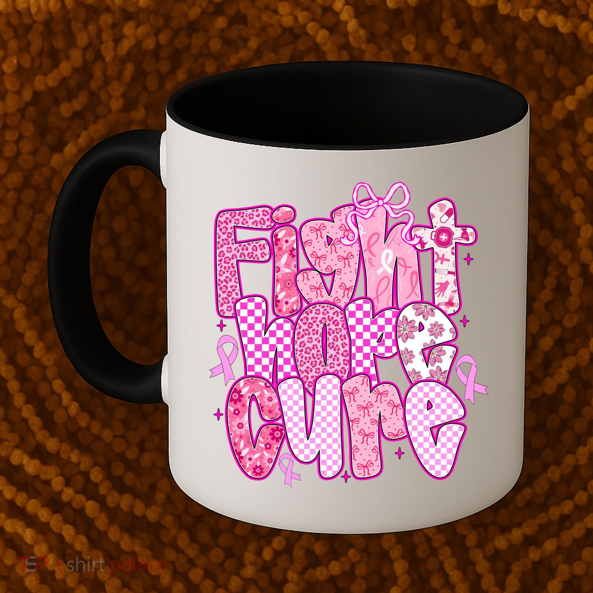 Preppy Breast Cancer Survivor Fight Hope Cure Coffee Mug