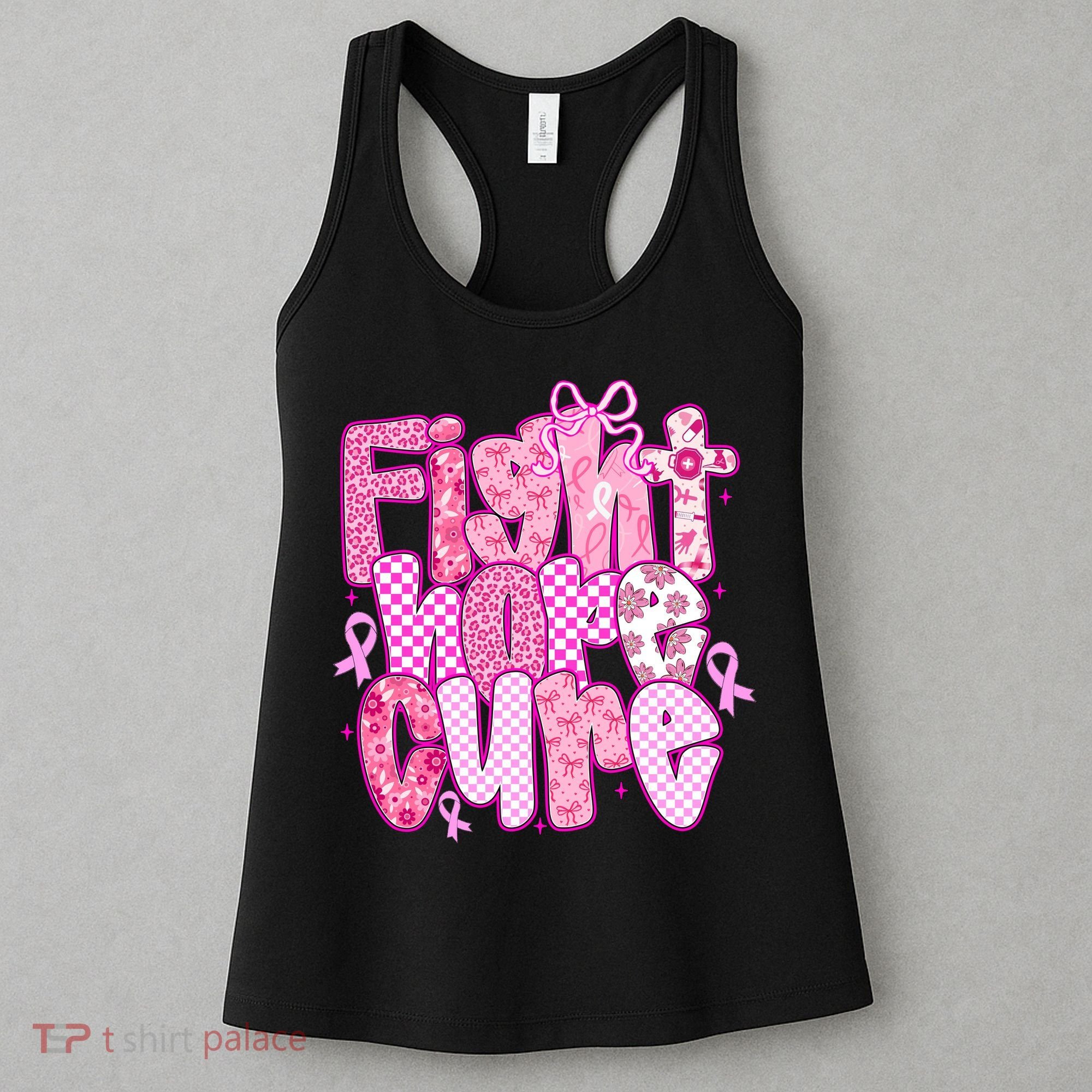 Preppy Breast Cancer Survivor Fight Hope Cure Women's Tank Top